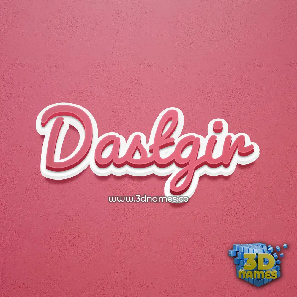dastgir in Red Scribble style - 3D name wallpaper