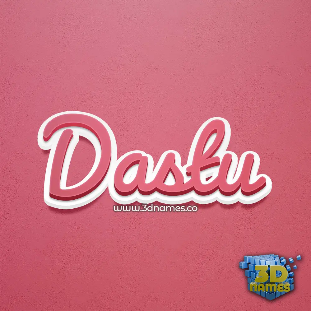 dastu in Red Scribble style - 3D name wallpaper