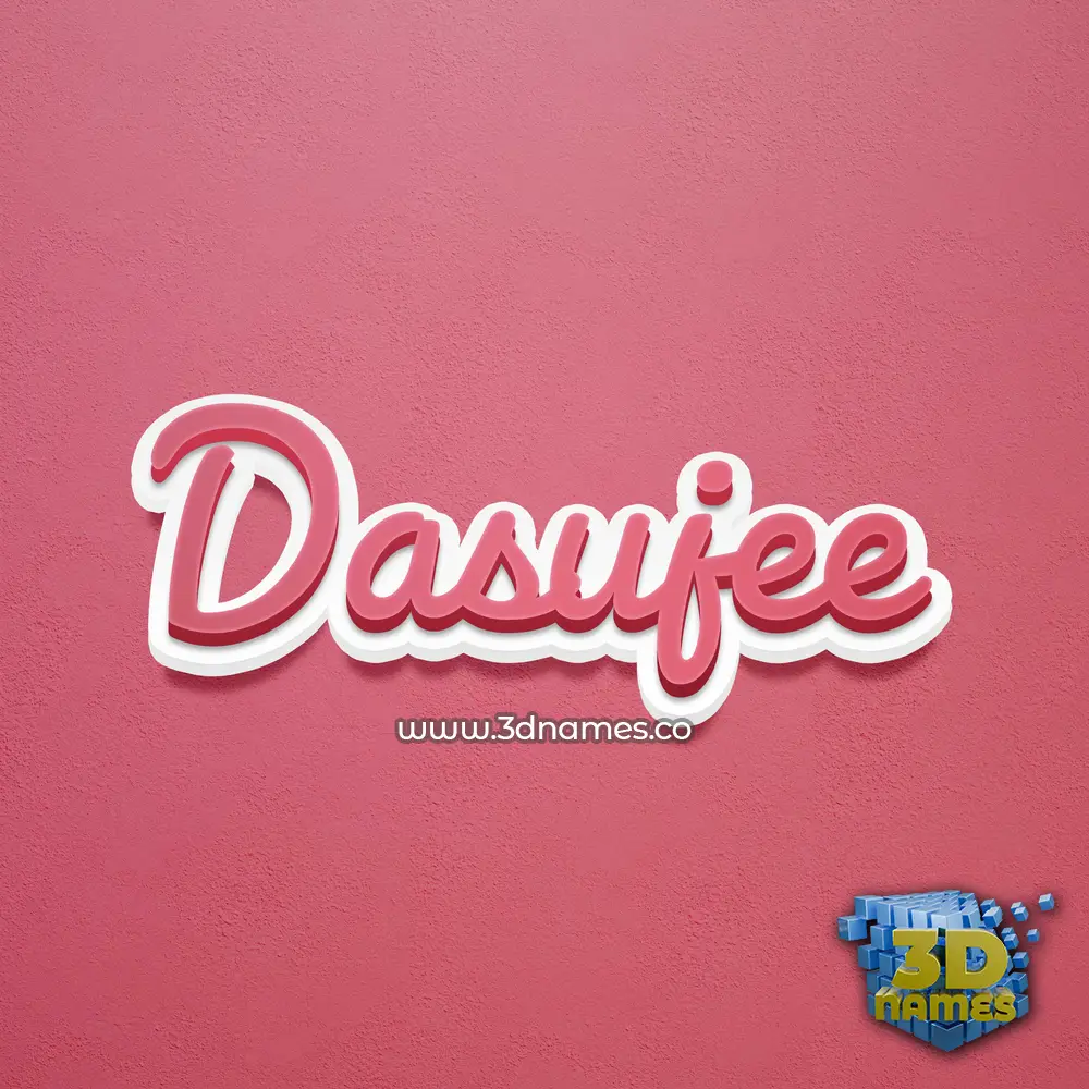 dasujee in Red Scribble style - 3D name wallpaper