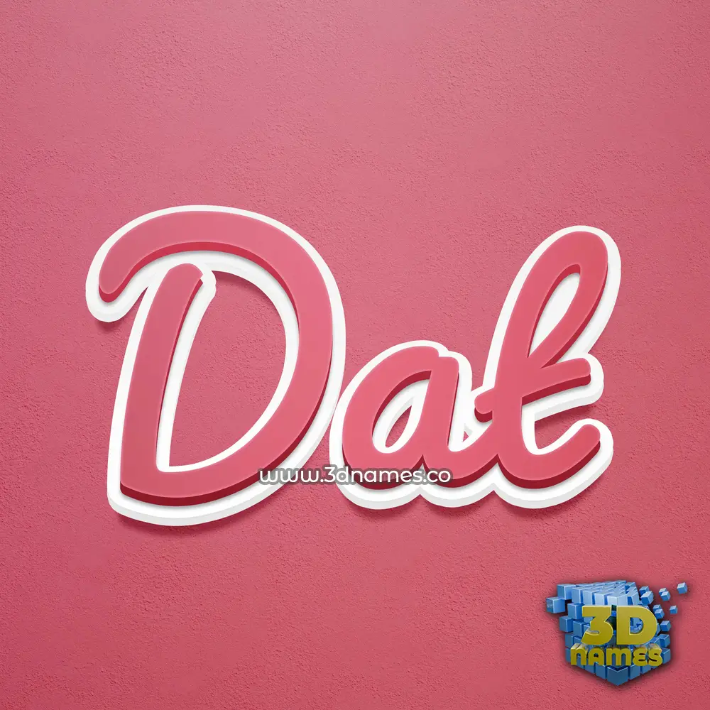 dat in Red Scribble style - 3D name wallpaper