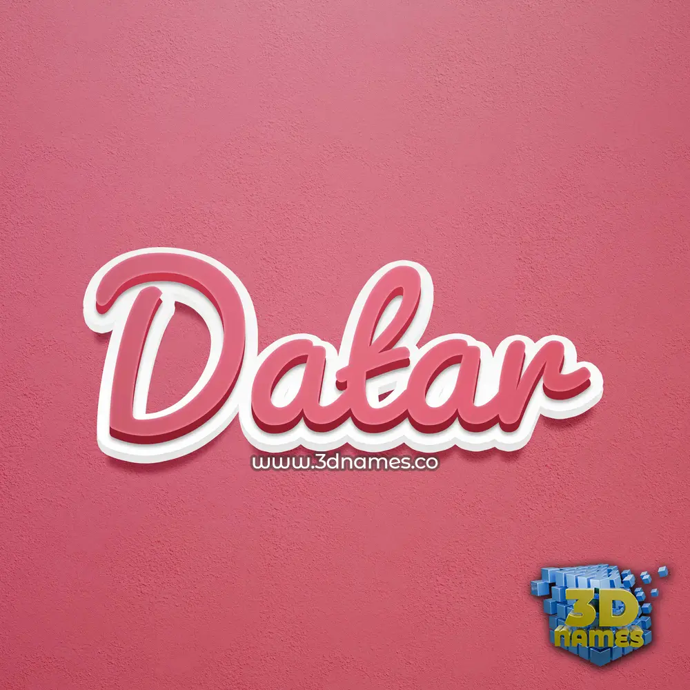 datar in Red Scribble style - 3D name wallpaper