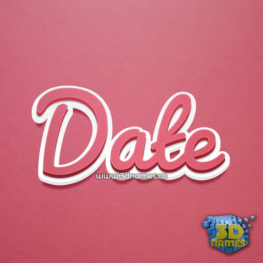 date in Red Scribble style - 3D name wallpaper