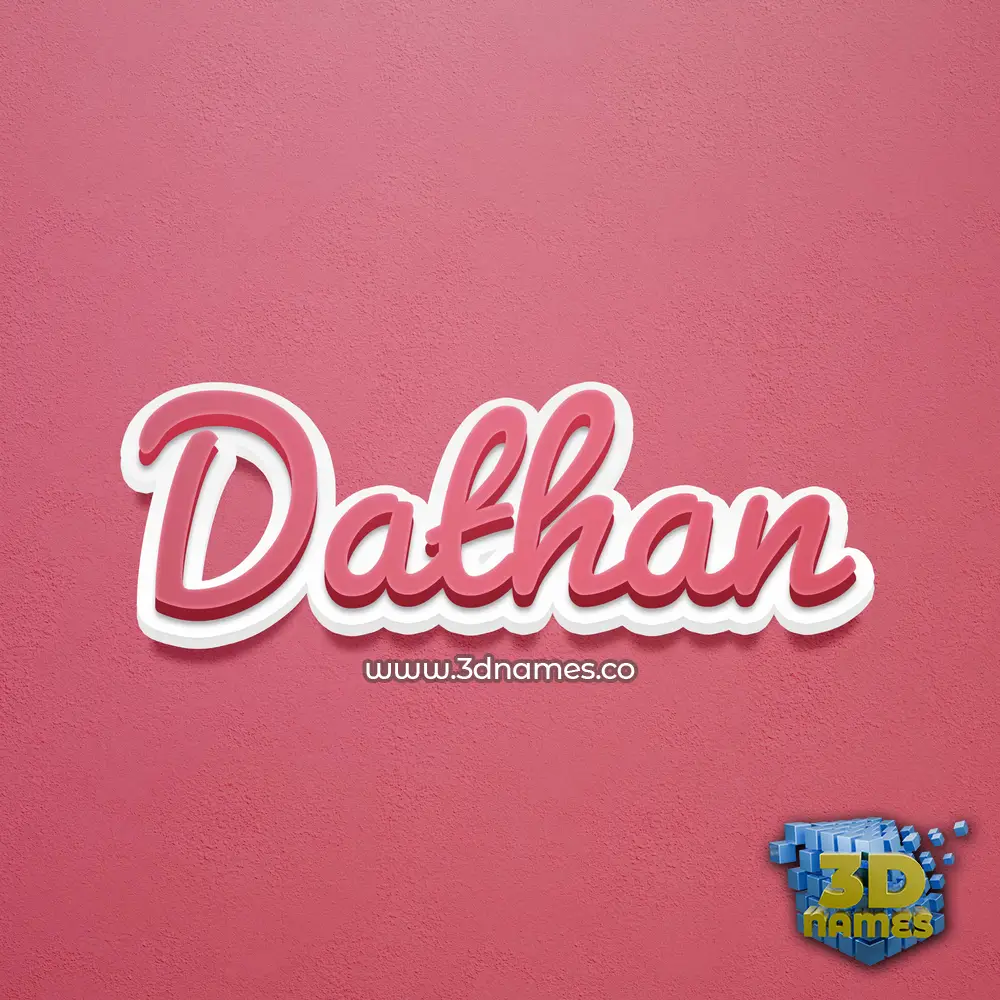 dathan in Red Scribble style - 3D name wallpaper