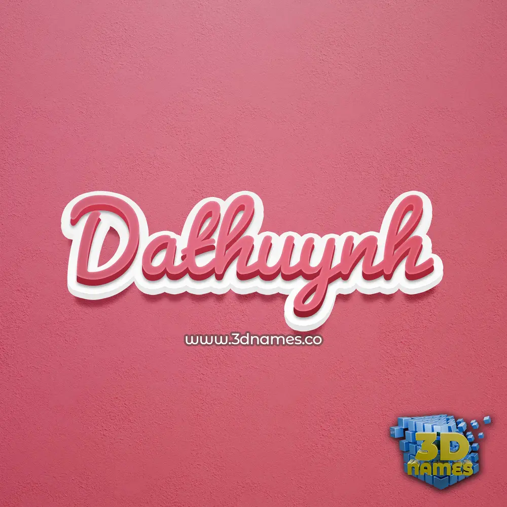 dathuynh in Red Scribble style - 3D name wallpaper