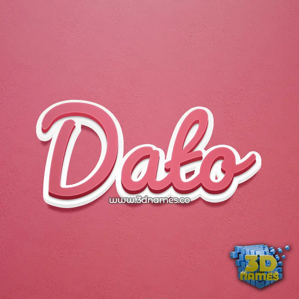 dato in Red Scribble style - 3D name wallpaper
