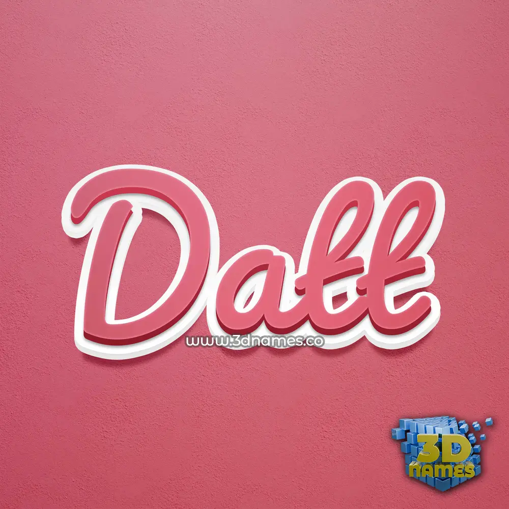 datt in Red Scribble style - 3D name wallpaper