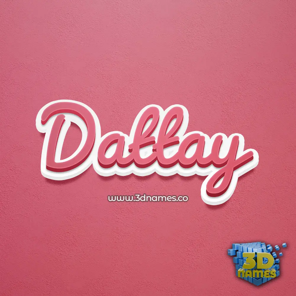 dattay in Red Scribble style - 3D name wallpaper