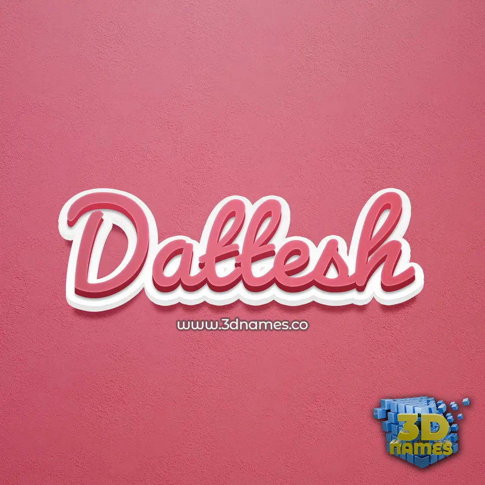 dattesh in Red Scribble style - 3D name wallpaper