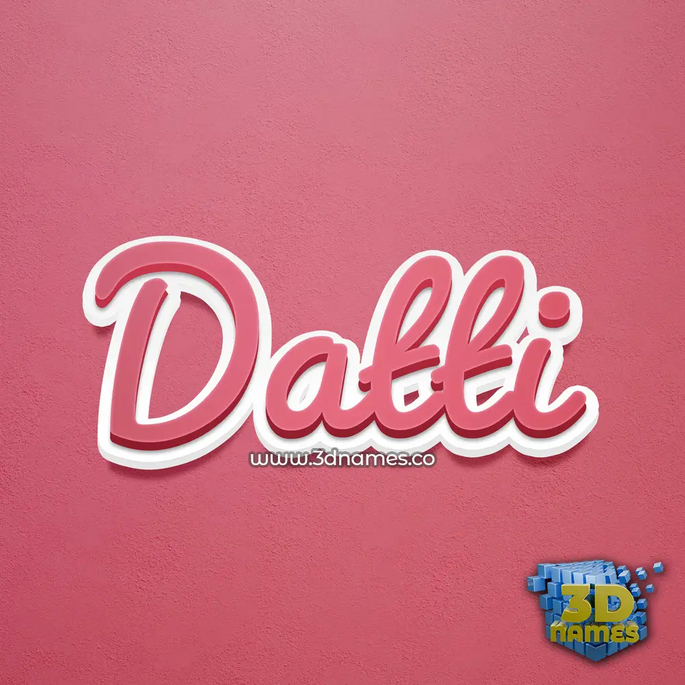 datti in Red Scribble style - 3D name wallpaper