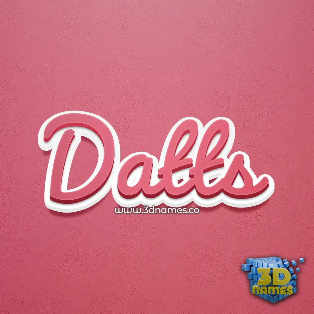datts in Red Scribble style - 3D name wallpaper