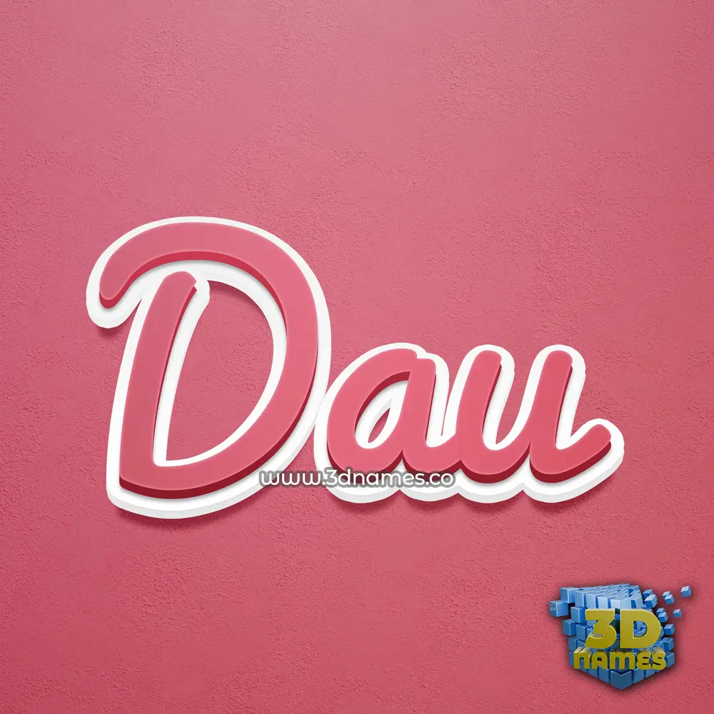 dau in Red Scribble style - 3D name wallpaper