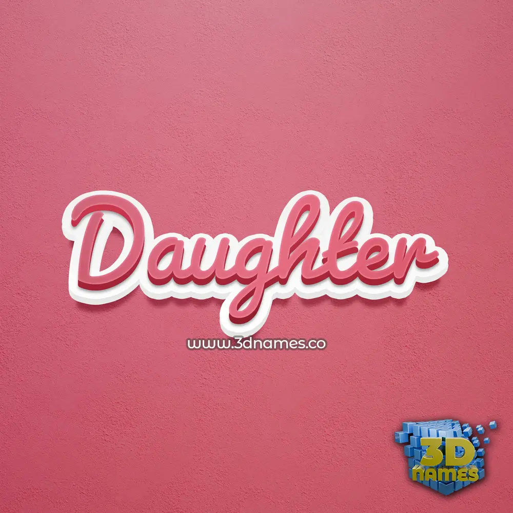 daughter in Red Scribble style - 3D name wallpaper