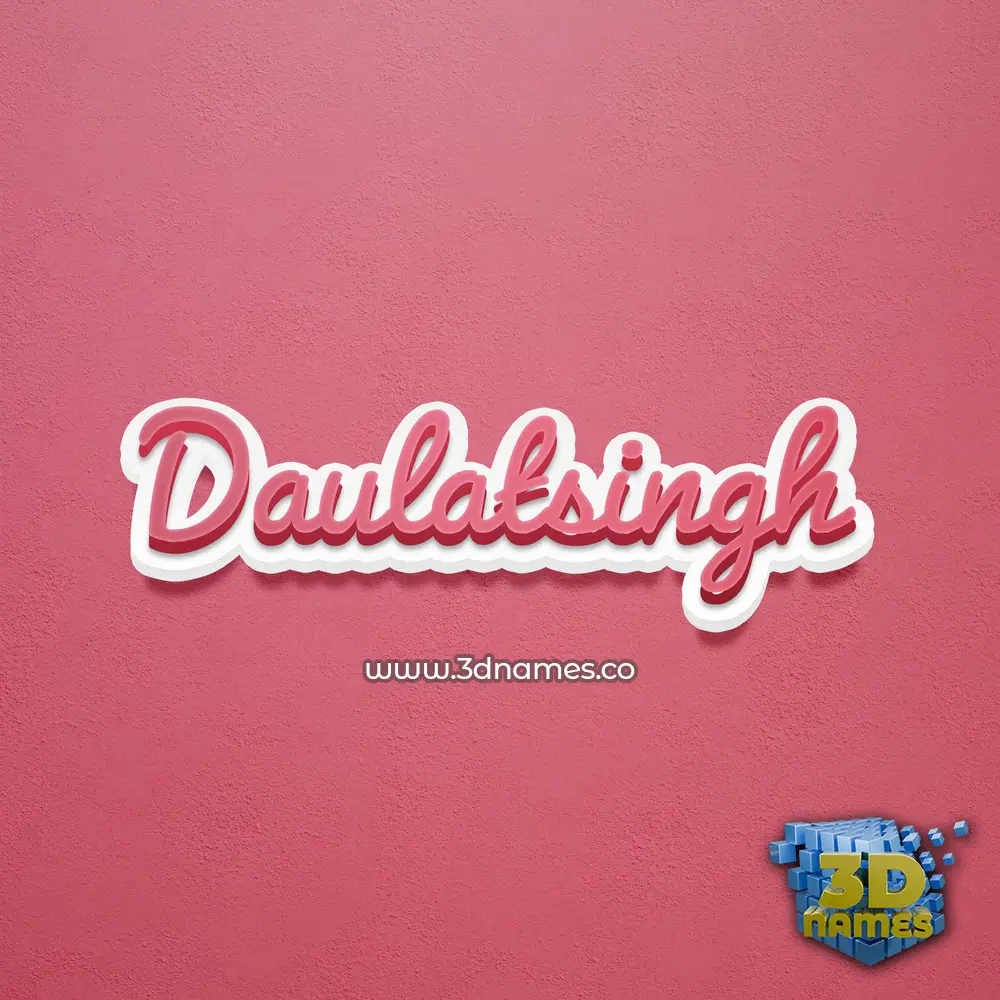 daulatsingh in Red Scribble style - 3D name wallpaper