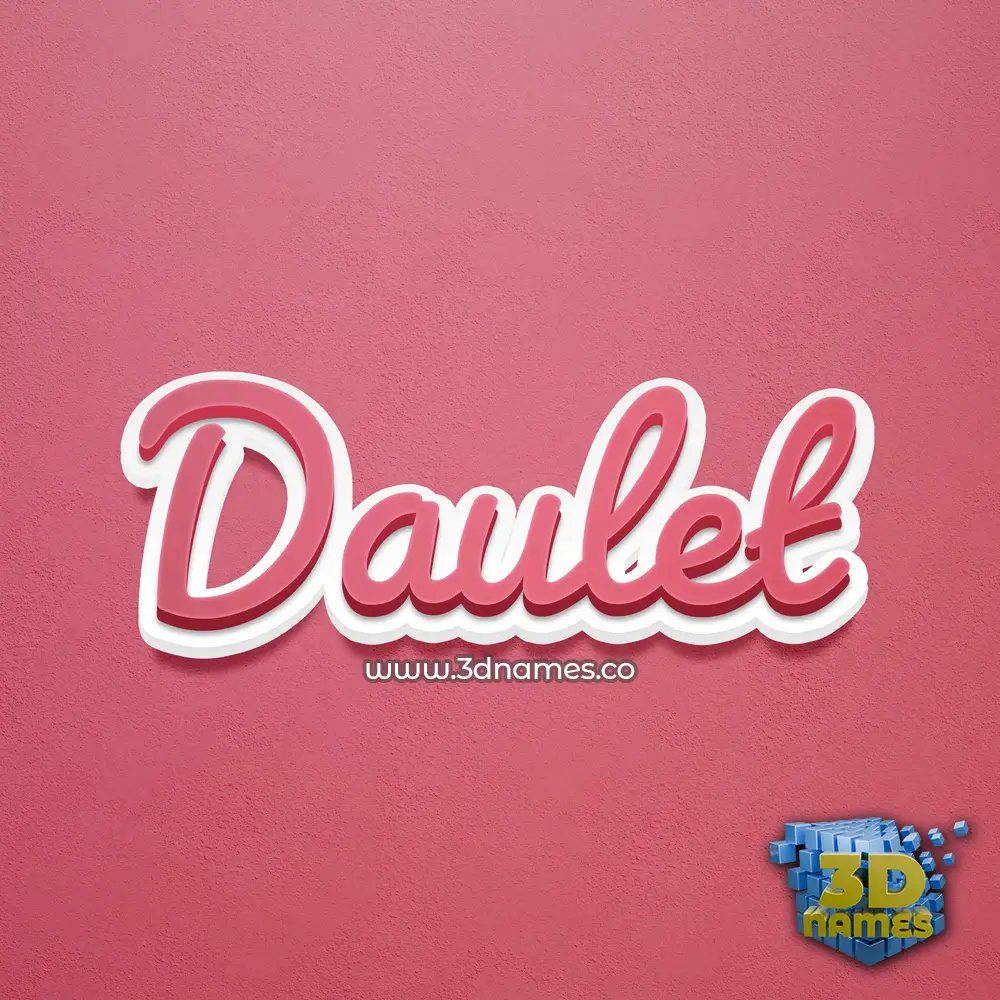 daulet in Red Scribble style - 3D name wallpaper