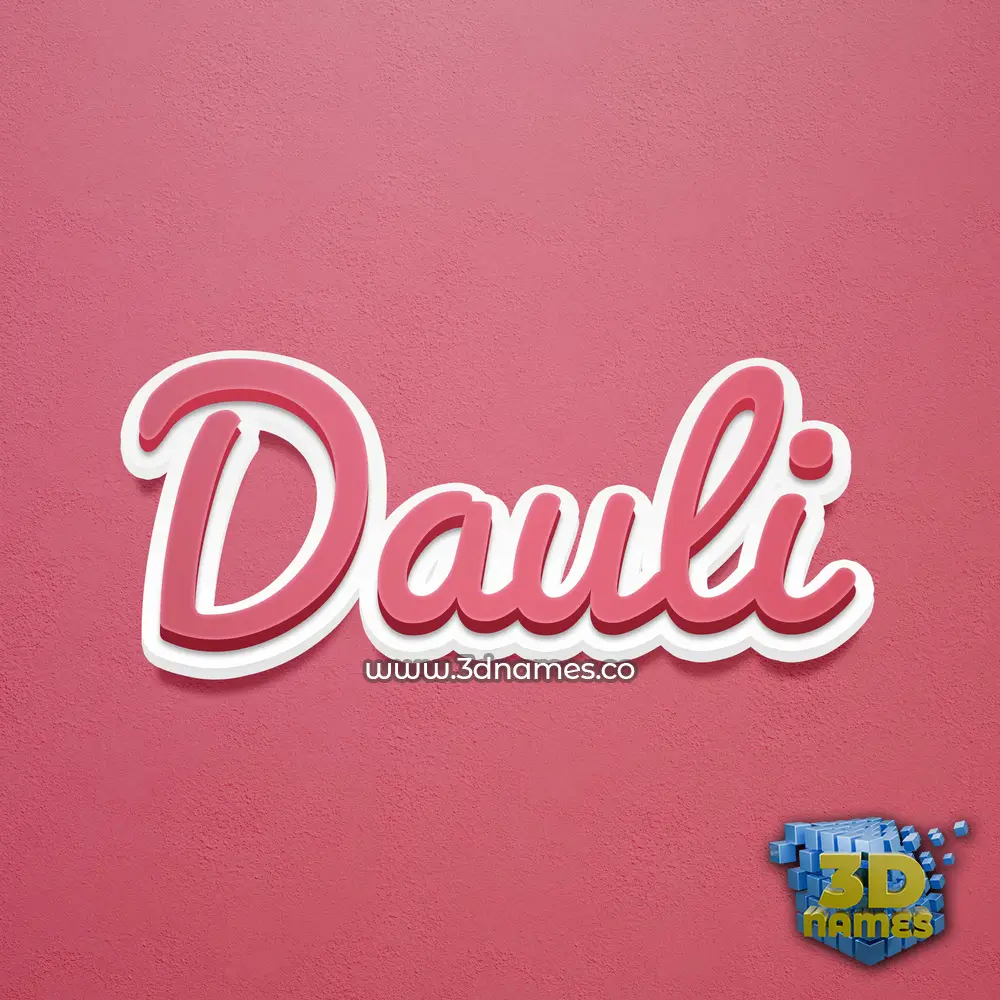 dauli in Red Scribble style - 3D name wallpaper