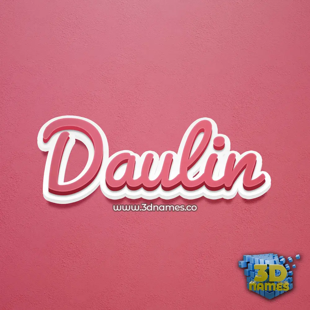 daulin in Red Scribble style - 3D name wallpaper