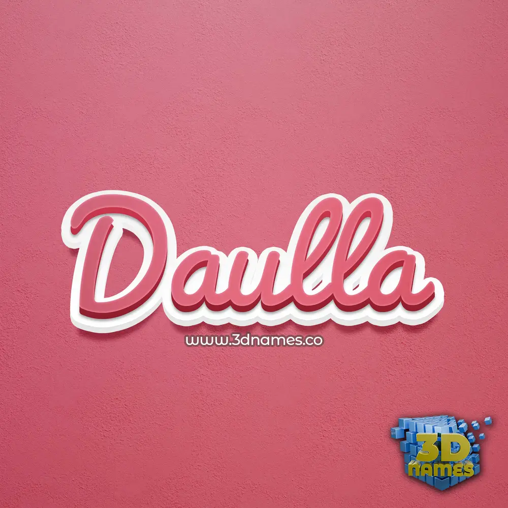 daulla in Red Scribble style - 3D name wallpaper