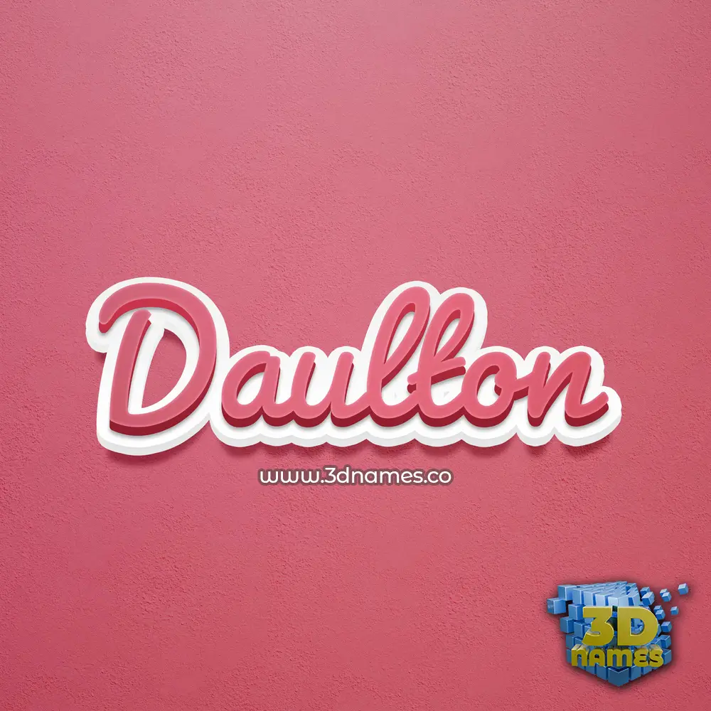 daulton in Red Scribble style - 3D name wallpaper