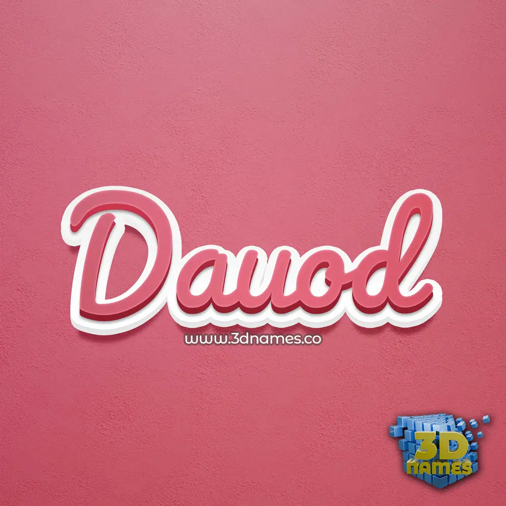 dauod in Red Scribble style - 3D name wallpaper