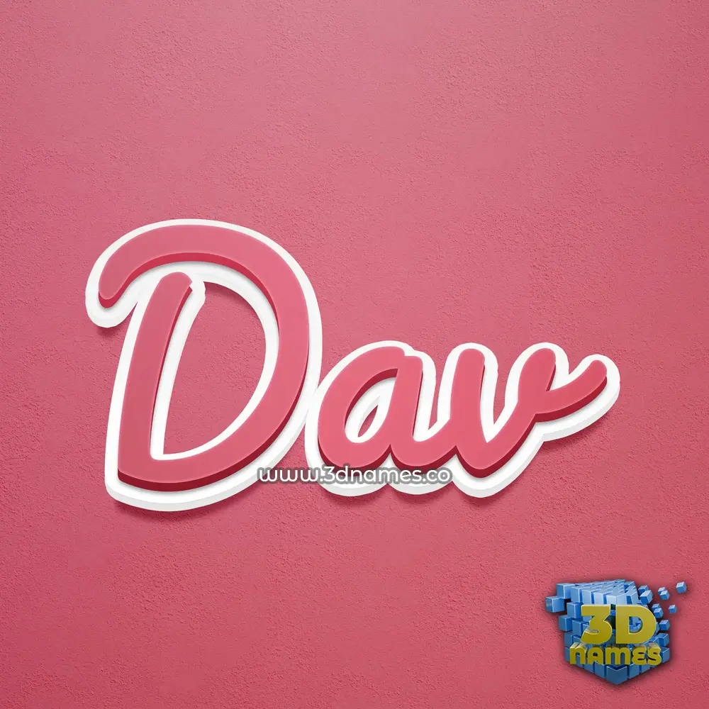 dav in Red Scribble style - 3D name wallpaper