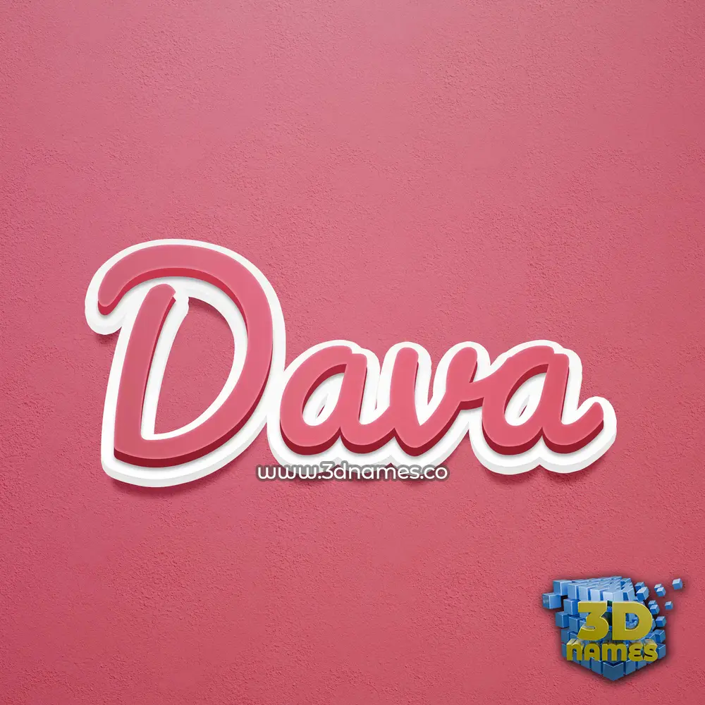dava in Red Scribble style - 3D name wallpaper