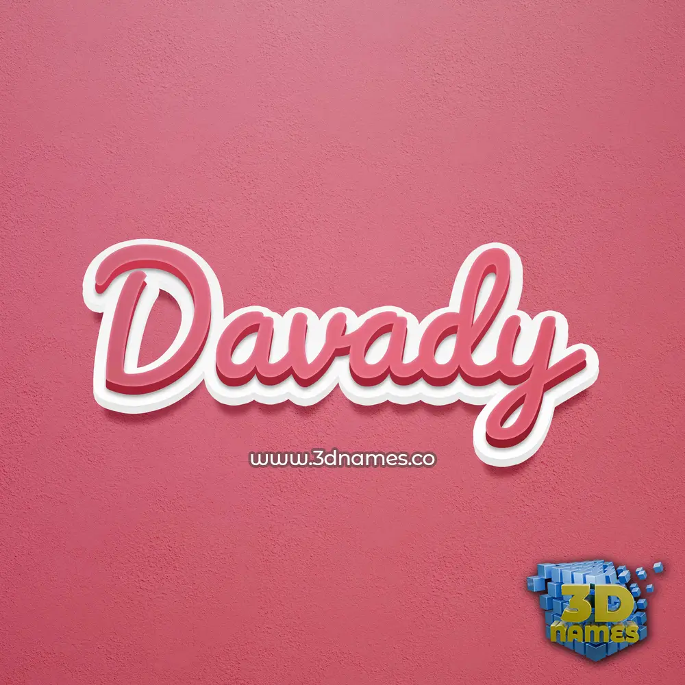 davady in Red Scribble style - 3D name wallpaper