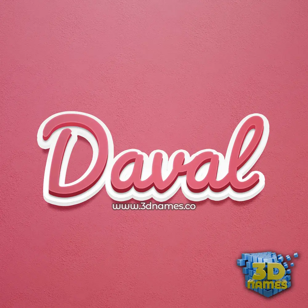 daval in Red Scribble style - 3D name wallpaper