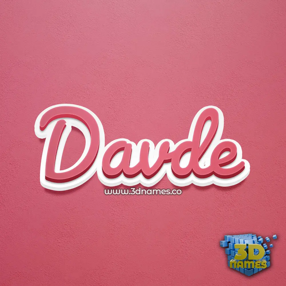 davde in Red Scribble style - 3D name wallpaper