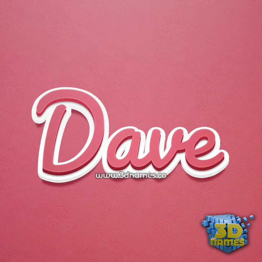 dave in Red Scribble style - 3D name wallpaper