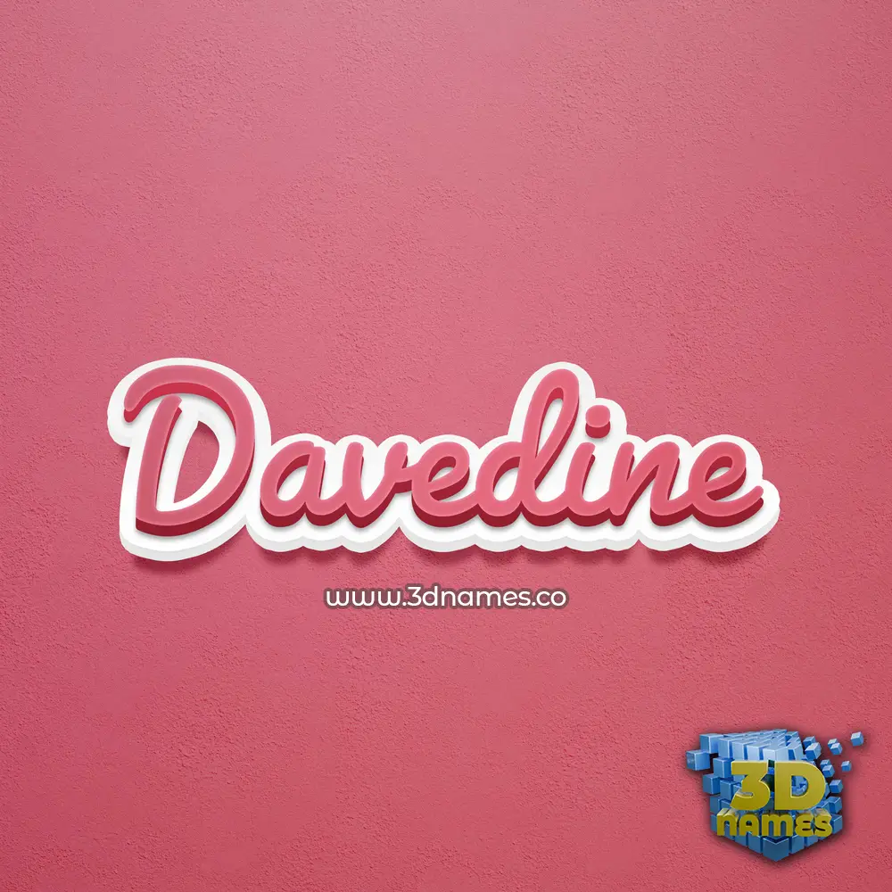 davedine in Red Scribble style - 3D name wallpaper