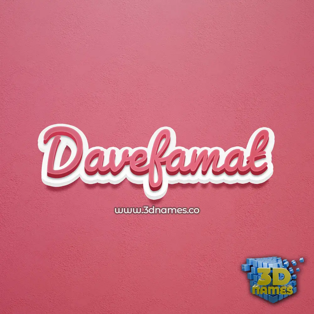 davefamat in Red Scribble style - 3D name wallpaper