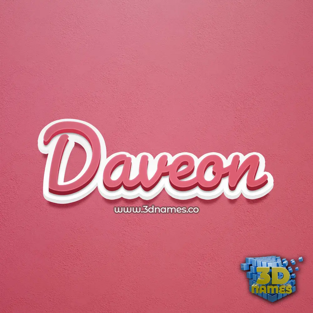 daveon in Red Scribble style - 3D name wallpaper