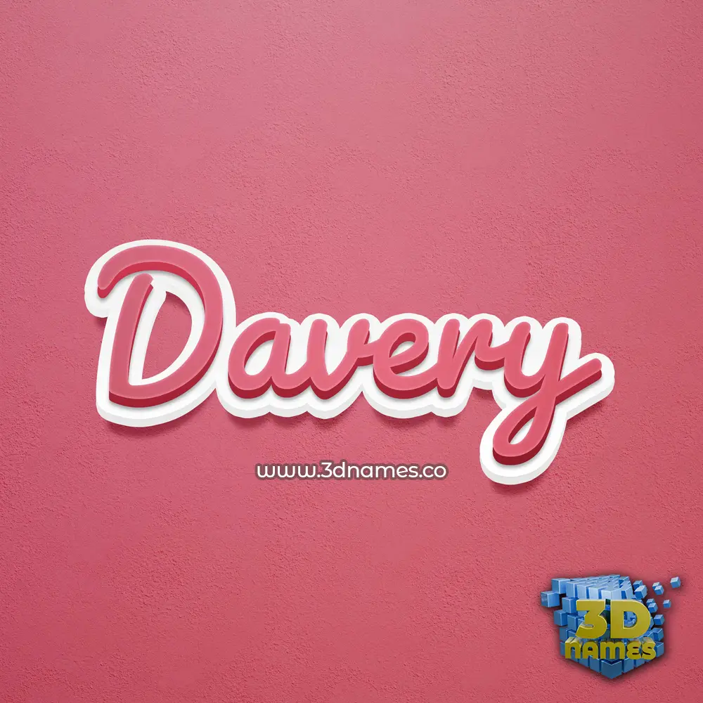 davery in Red Scribble style - 3D name wallpaper
