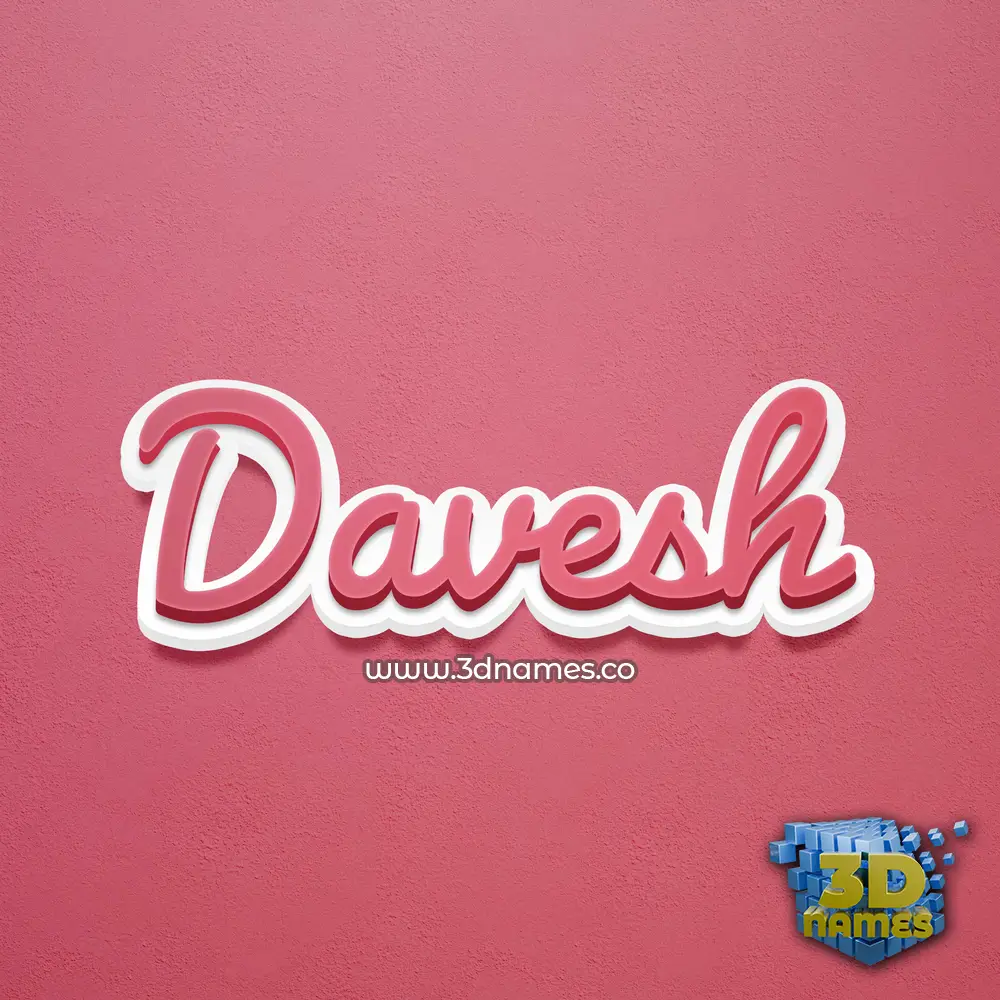 davesh in Red Scribble style - 3D name wallpaper