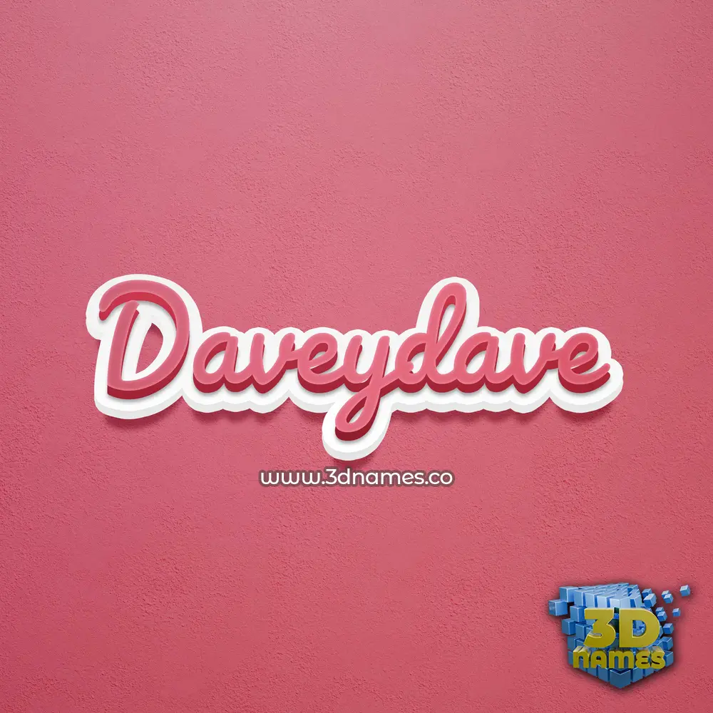 daveydave in Red Scribble style - 3D name wallpaper