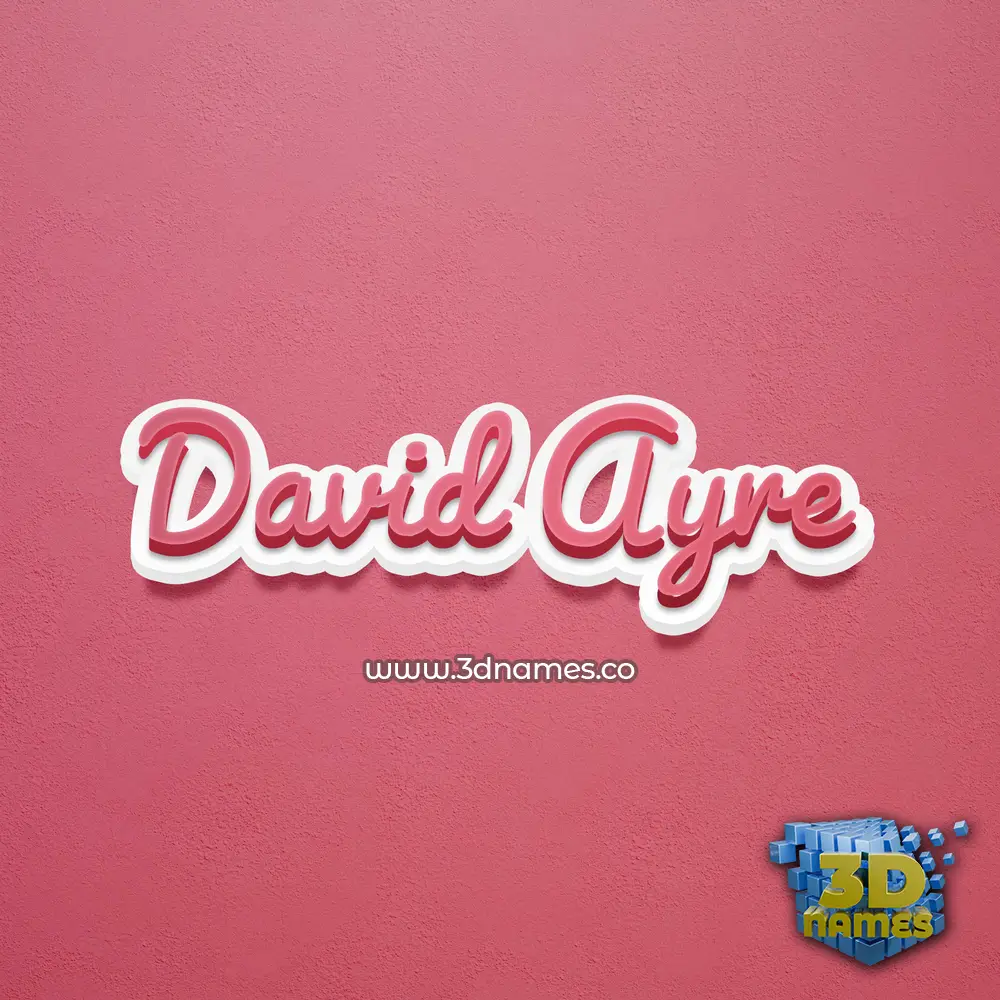 david ayre in Red Scribble style - 3D name wallpaper