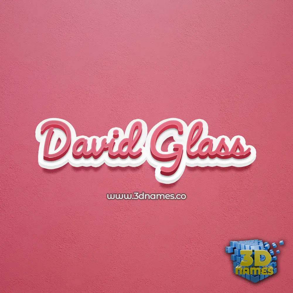 david glass in Red Scribble style - 3D name wallpaper