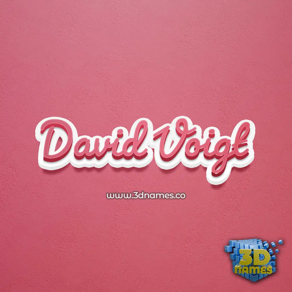 david voigt in Red Scribble style - 3D name wallpaper