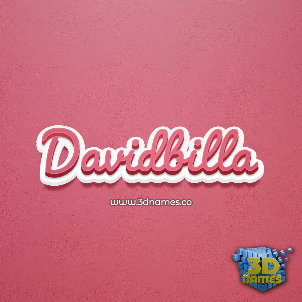 davidbilla in Red Scribble style - 3D name wallpaper