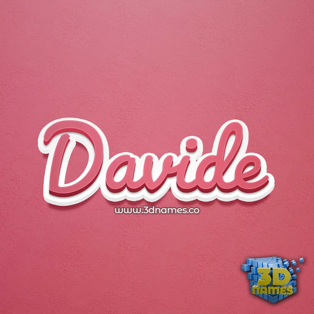 davide in Red Scribble style - 3D name wallpaper