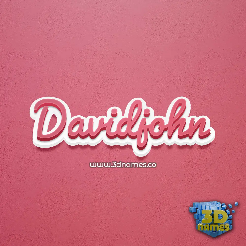 davidjohn in Red Scribble style - 3D name wallpaper