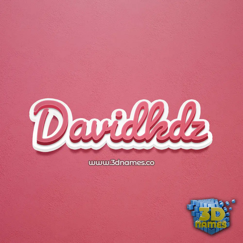 davidkdz in Red Scribble style - 3D name wallpaper