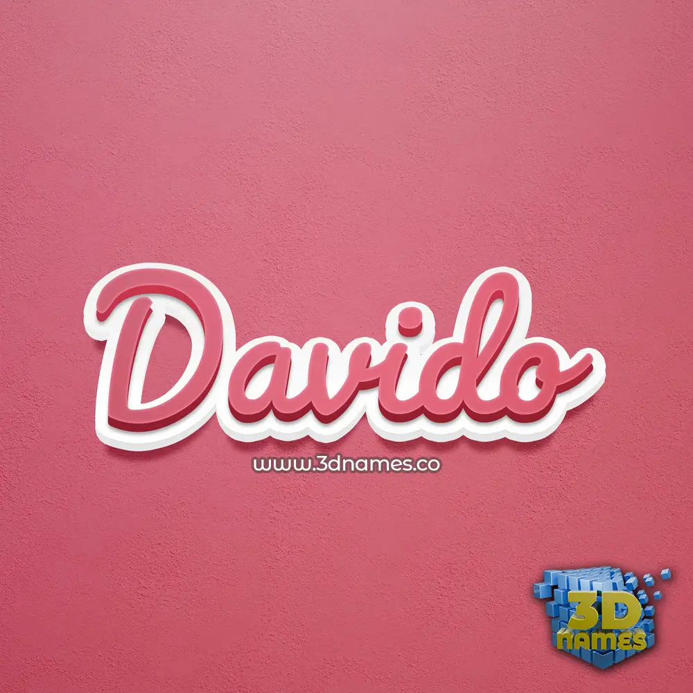 davido in Red Scribble style - 3D name wallpaper