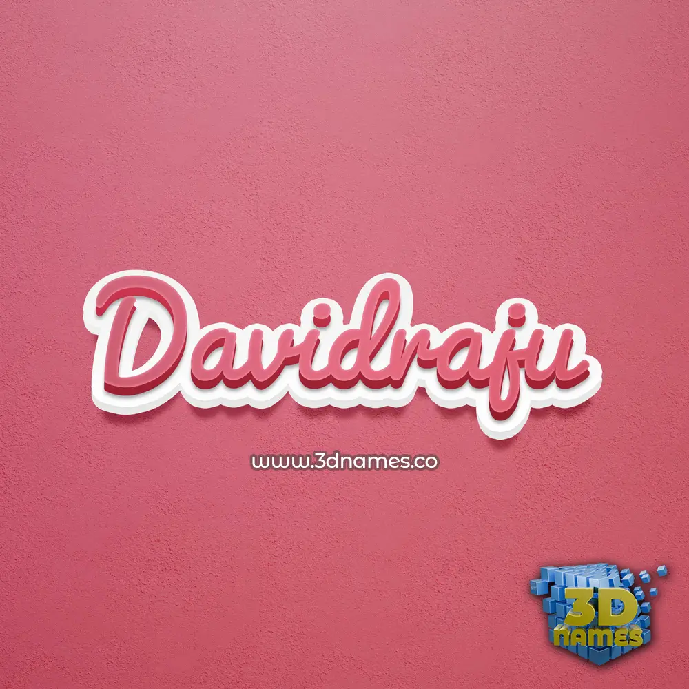 davidraju in Red Scribble style - 3D name wallpaper