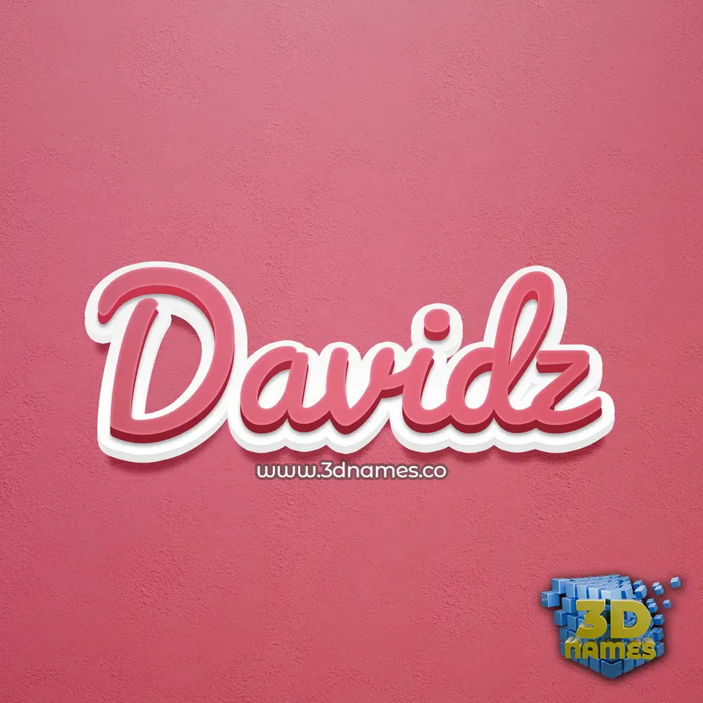 davidz in Red Scribble style - 3D name wallpaper