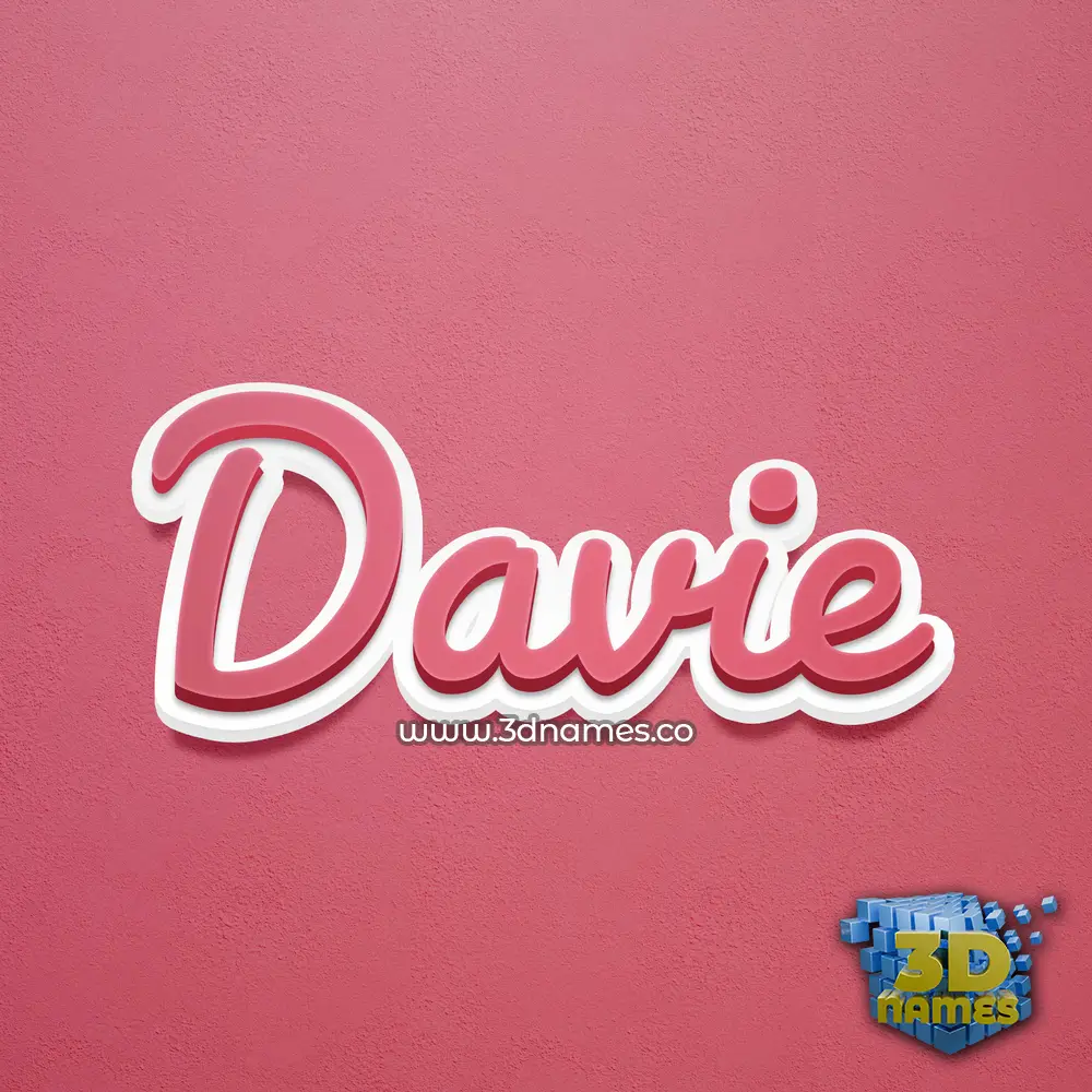 davie in Red Scribble style - 3D name wallpaper