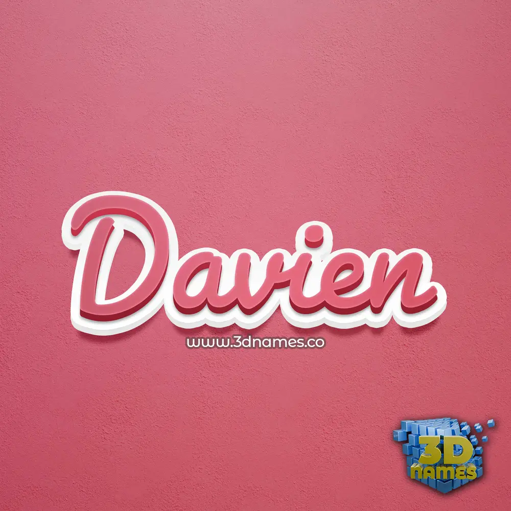 davien in Red Scribble style - 3D name wallpaper