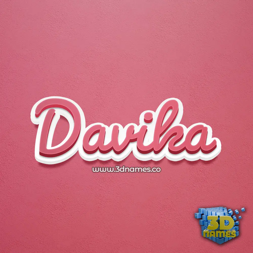 davika in Red Scribble style - 3D name wallpaper