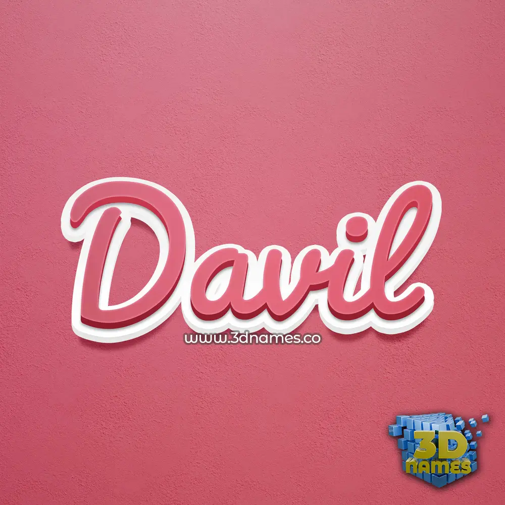davil in Red Scribble style - 3D name wallpaper