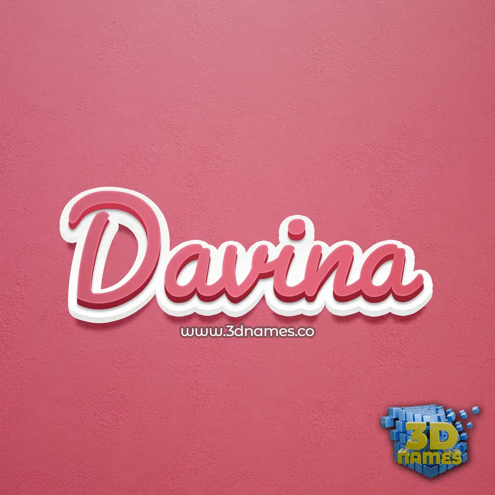 davina in Red Scribble style - 3D name wallpaper